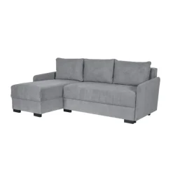 Divani-BellaHome Divano con penisola reversibile "gemini" grigio, 208x148x91 cm