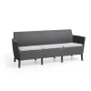 Keter Mobili Da Giardino E Accessori|Divano da esterno a 3 posti "salemo lounge" colore grafite, 187x66,5x76 cm -