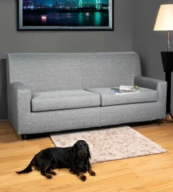 Clearance Divano "ester" 3 posti in tessuto grigio scuro, 187x80x85 cm Divani