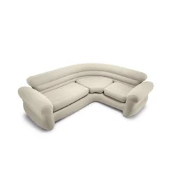 Divano gonfiabile angolare colore beige con braccioli, 257x203x76 cm - cod. 68575np Piscine