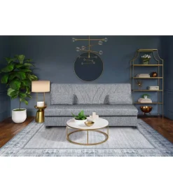 Divani-BellaHome Divano letto 3 posti "fiji" grigio con cassettone contenitore, 183x81x89 cm
