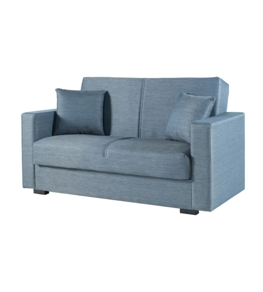Hot Divano letto "afrodite" 2 posti grigio-blu 155x80x87 cm Divani