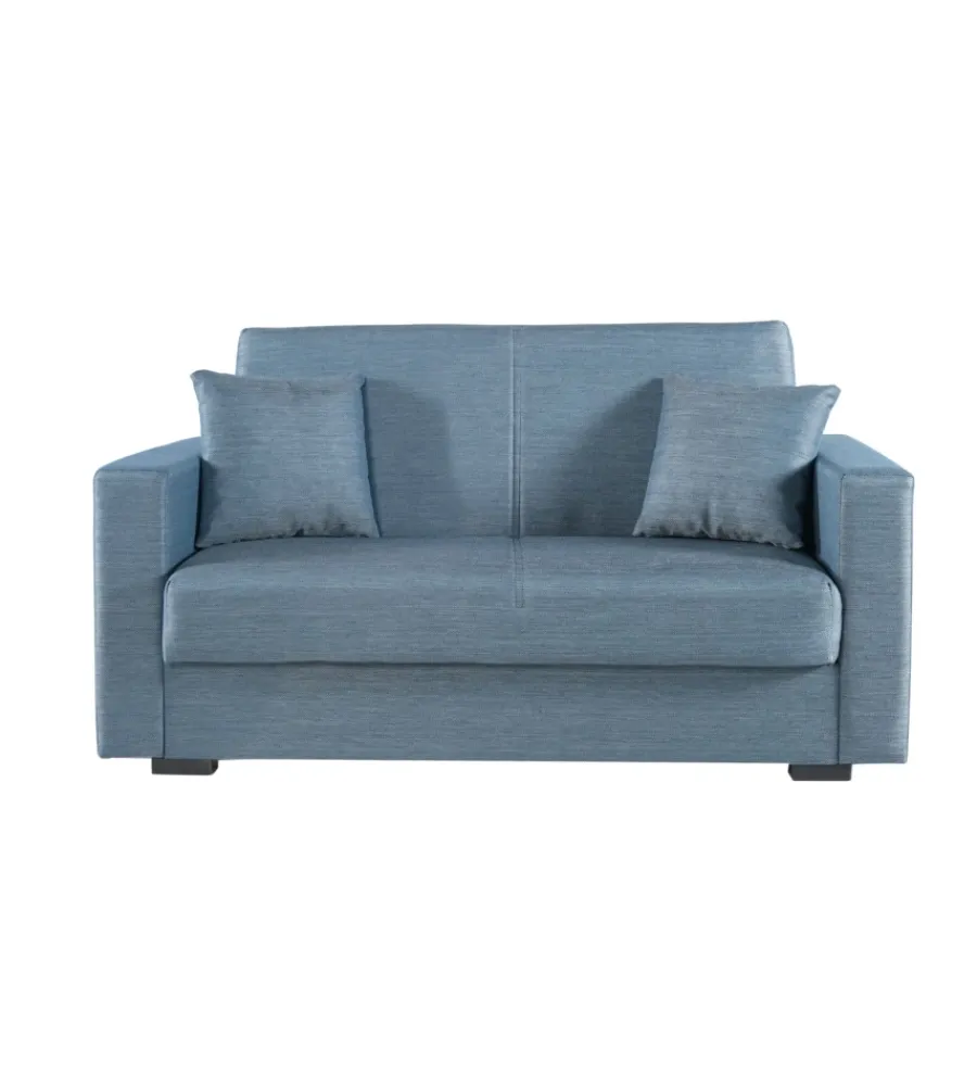 Hot Divano letto "afrodite" 2 posti grigio-blu 155x80x87 cm Divani