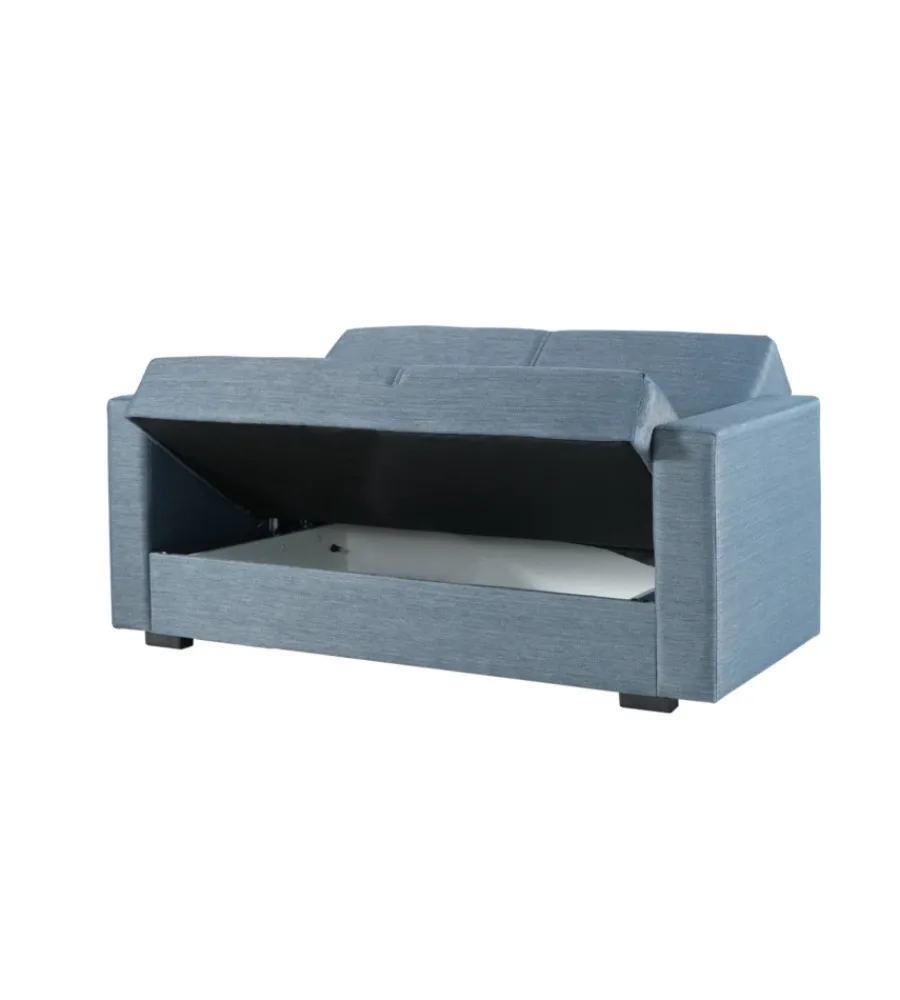 Hot Divano letto "afrodite" 2 posti grigio-blu 155x80x87 cm Divani