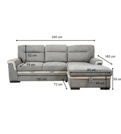 Divani-BellaHome Divano letto angolare 