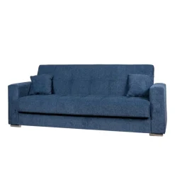 Discount Divano letto "atena" 3 posti in tessuto blu scuro, 226x85x92 cm Divani
