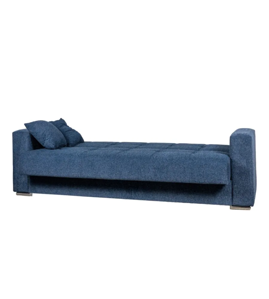 Discount Divano letto "atena" 3 posti in tessuto blu scuro, 226x85x92 cm Divani