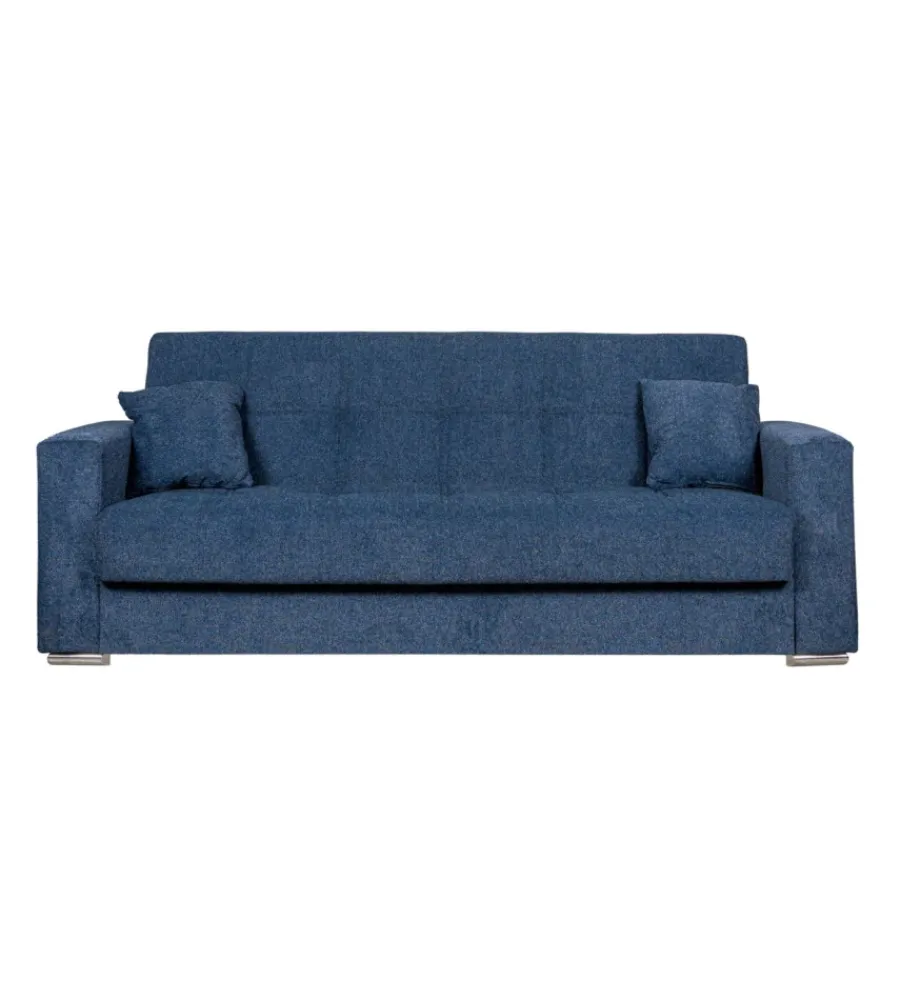 Discount Divano letto "atena" 3 posti in tessuto blu scuro, 226x85x92 cm Divani