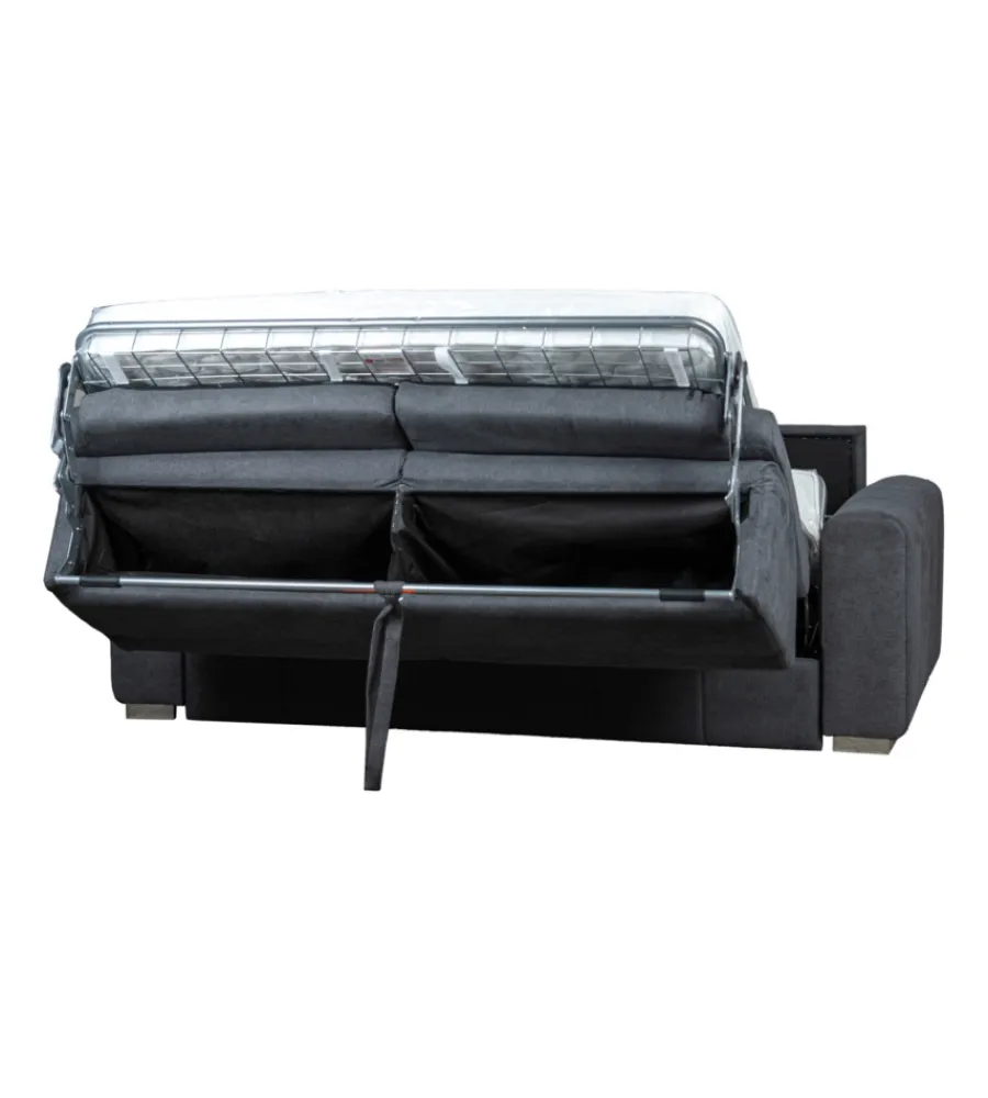 Best Divano letto "leo" 2 posti tessuto grigio antracite, 206x102x90 cm Divani