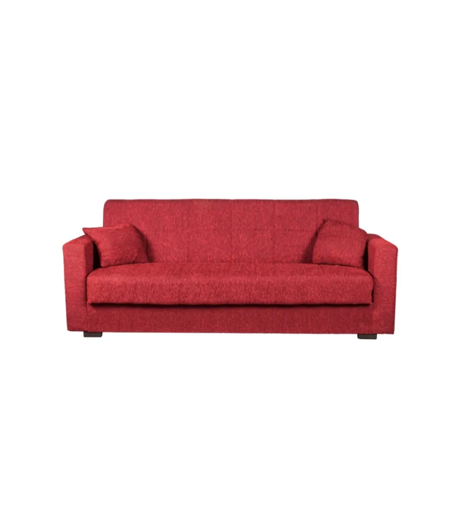 Sale Divano letto "nora" 3 posti in tessuto rosso, 212x80x87 cm Divani
