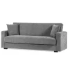Divani-BellaHome Divano letto "nora" 3 posti in tessuto colore grigio, 212x80x87 cm