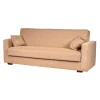 BellaHome Divani|Divano letto "nora" 3 posti tessuto beige, 212x80x87 cm