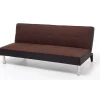 Divano letto "oliver" in tessuto marrone, 180x93x77 cm Divani