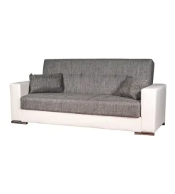 Clearance Divano letto "padova" 3 posti bianco grigio, 230x93x97 cm Divani