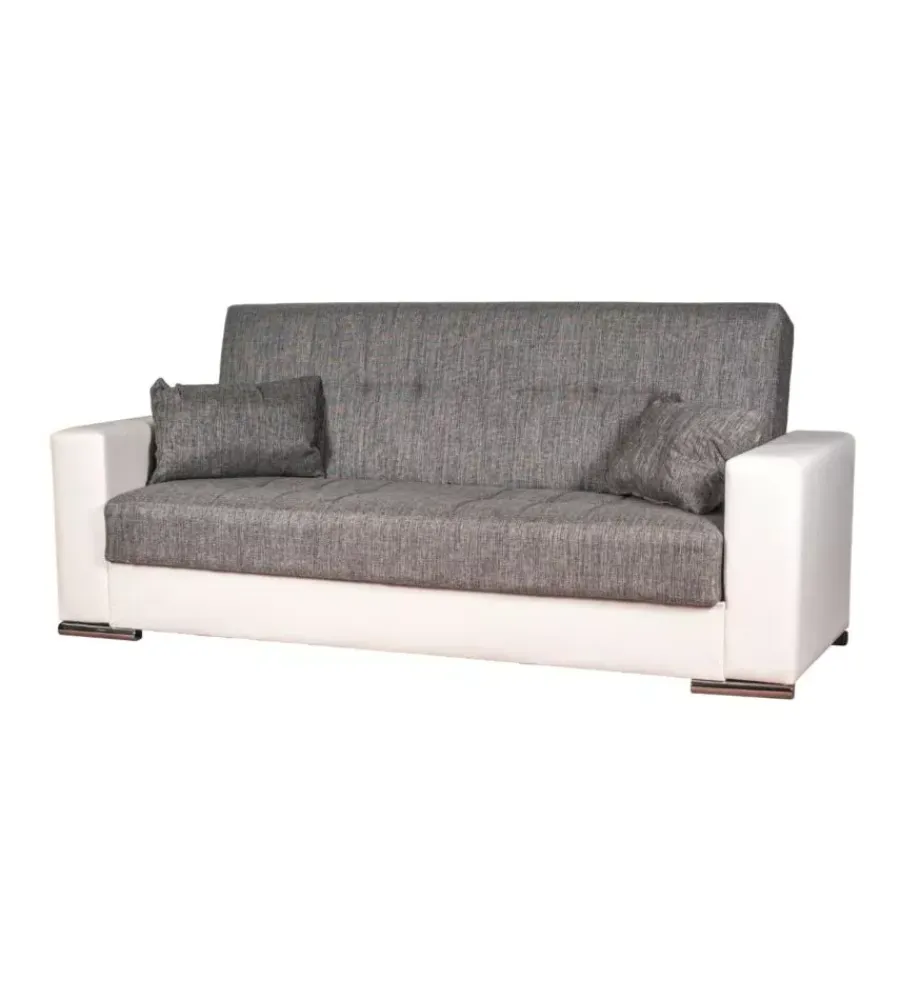 Clearance Divano letto "padova" 3 posti bianco grigio, 230x93x97 cm Divani