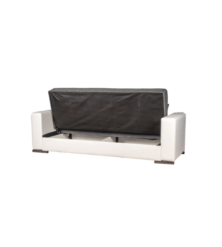 Clearance Divano letto "padova" 3 posti bianco grigio, 230x93x97 cm Divani
