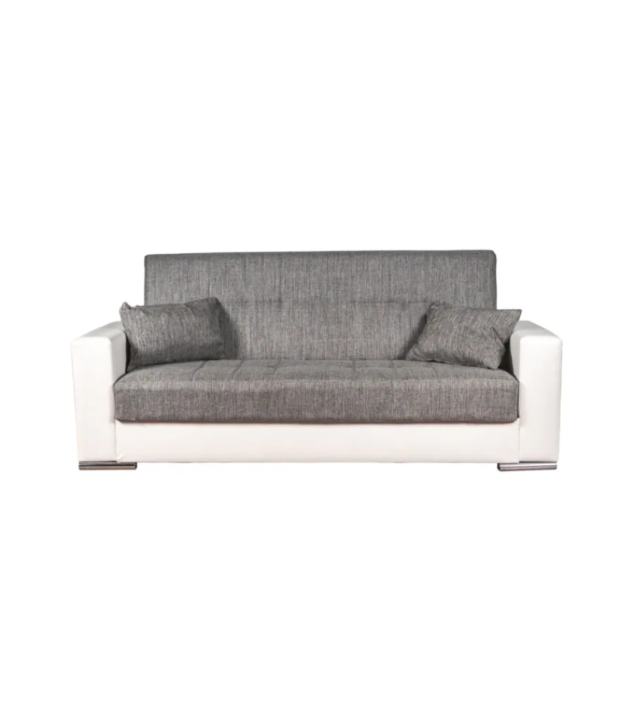 Clearance Divano letto "padova" 3 posti bianco grigio, 230x93x97 cm Divani