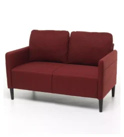 Divani- Divano "poker" 2 posti tessuto rosso, 135x81x90 cm