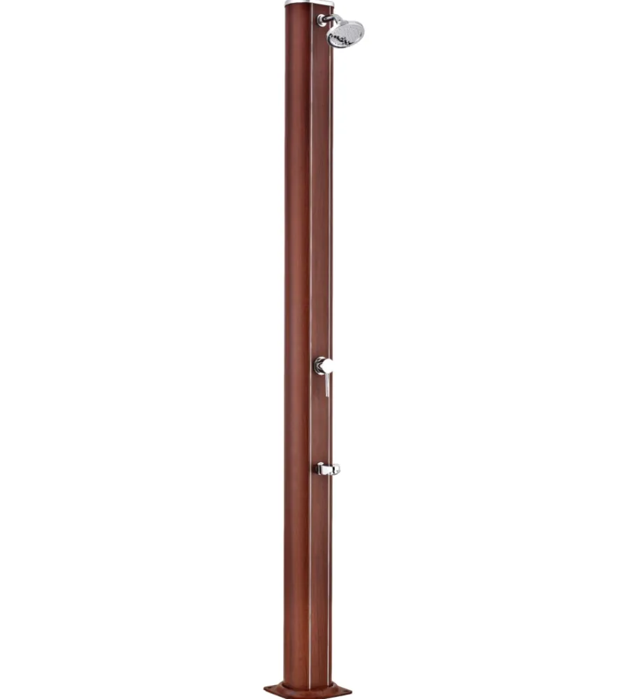 Best Doccia solare per giardino in alluminio effetto legno con lavapiedi 32 l - cod. dsalr32w Piscine