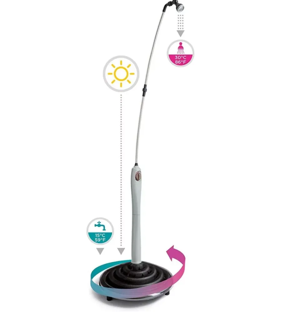 Piscine-G.F. Doccia solare sunny style con acqua calda da esterno - grigia