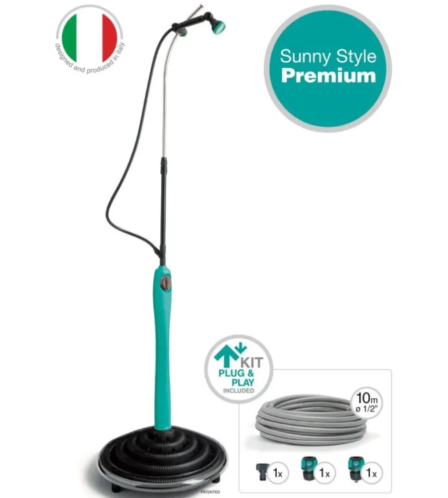 Sale Doccia solare sunny style premium con acqua calda da esterno - azzurra Piscine