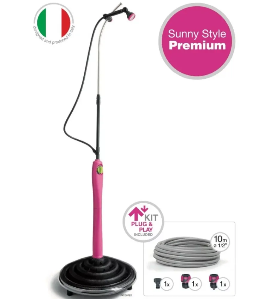 Piscine-G.F. Doccia solare sunny style premium con acqua calda da esterno - fucsia