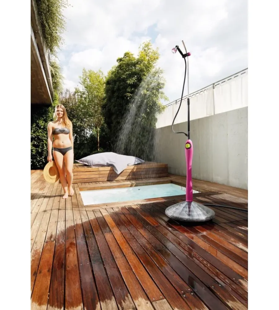 Piscine-G.F. Doccia solare sunny style premium con acqua calda da esterno - fucsia