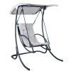 Outlet Dondolo da esterno singolo "panorama" in acciaio con tettuccio grigio 133x140x167 cm Mobili Da Giardino E Accessori
