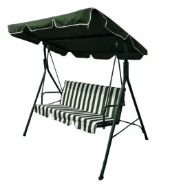 EuroGarden Mobili Da Giardino E Accessori|Dondolo da giardino 3 posti "stripes" fantasia righe verdi 172x112x152 cm