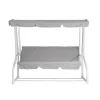 Outlet Dondolo da giardino solaria bianco e grigio chiaro 3 posti 200x125x166 cm Mobili Da Giardino E Accessori
