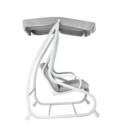 Outlet Dondolo da giardino solaria bianco e grigio chiaro 3 posti 200x125x166 cm Mobili Da Giardino E Accessori