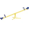 Giochi E Casette Bimbo- Dondolo per bambini da esterno essenza "pinco panco" con due sedute giallo e blu in metallo e plastica 200x67x70 cm