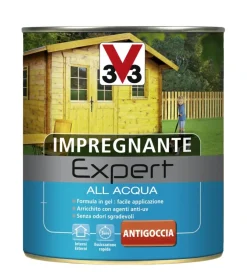 V33 Impregnanti Legno|Expert - impregnante all'acqua, colore noce scuro - 0,75 litri