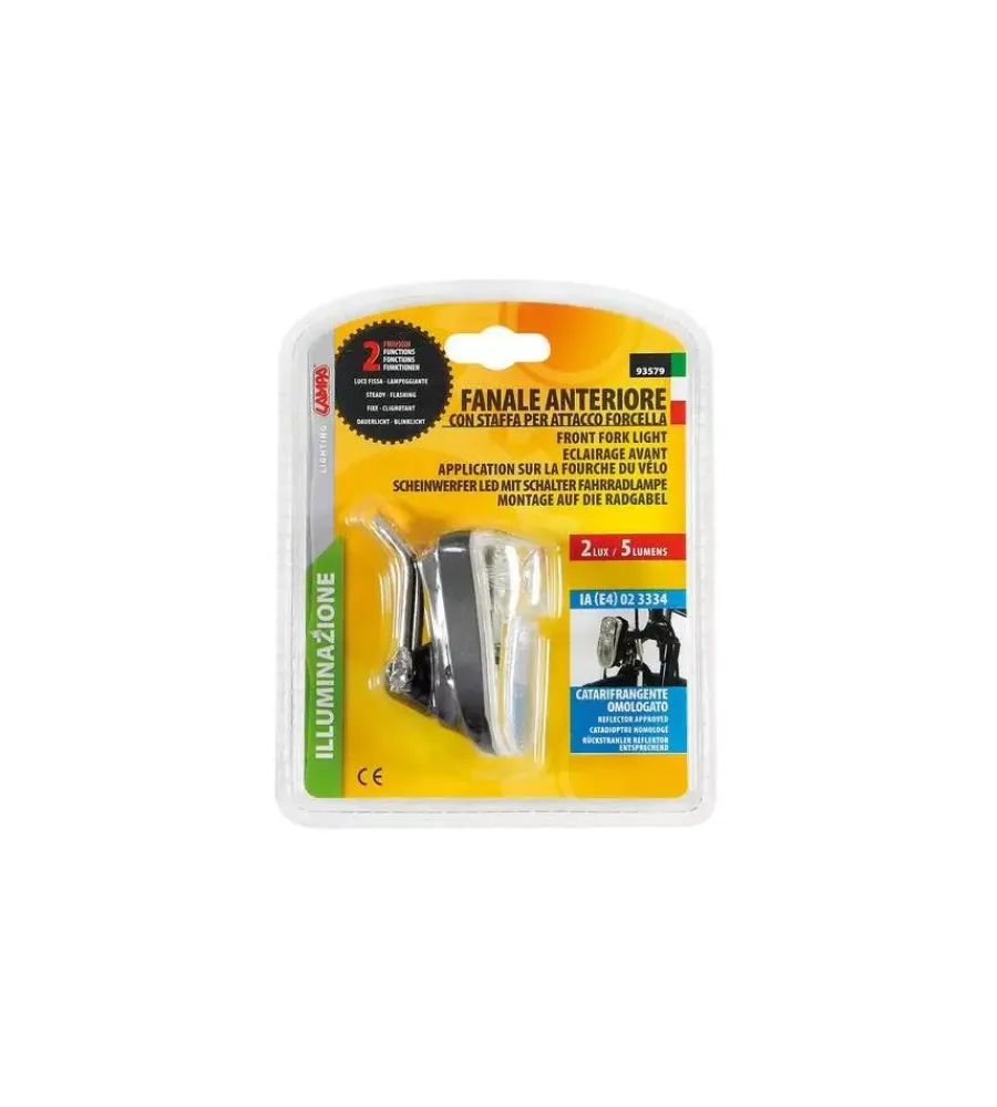 Bici-Lampa Fanale anteriore a led con catarinfrangente. 93579
