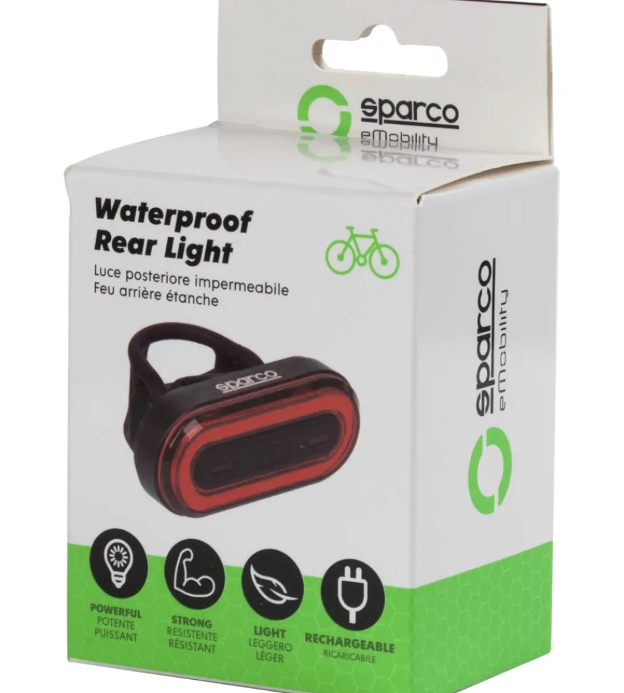 Outlet Fanalino posteriore per bicicletta in alluminio e silicone, 3 modalita' di illuminazione Bici