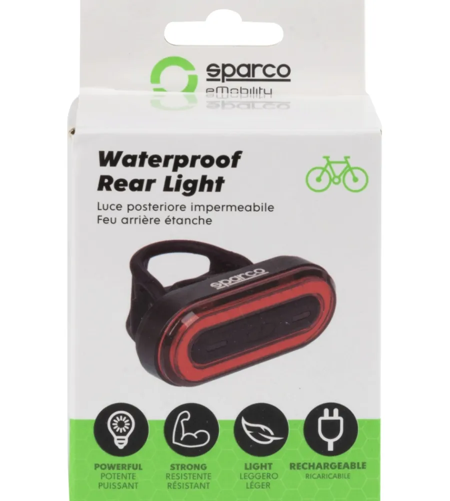 Outlet Fanalino posteriore per bicicletta in alluminio e silicone, 3 modalita' di illuminazione Bici