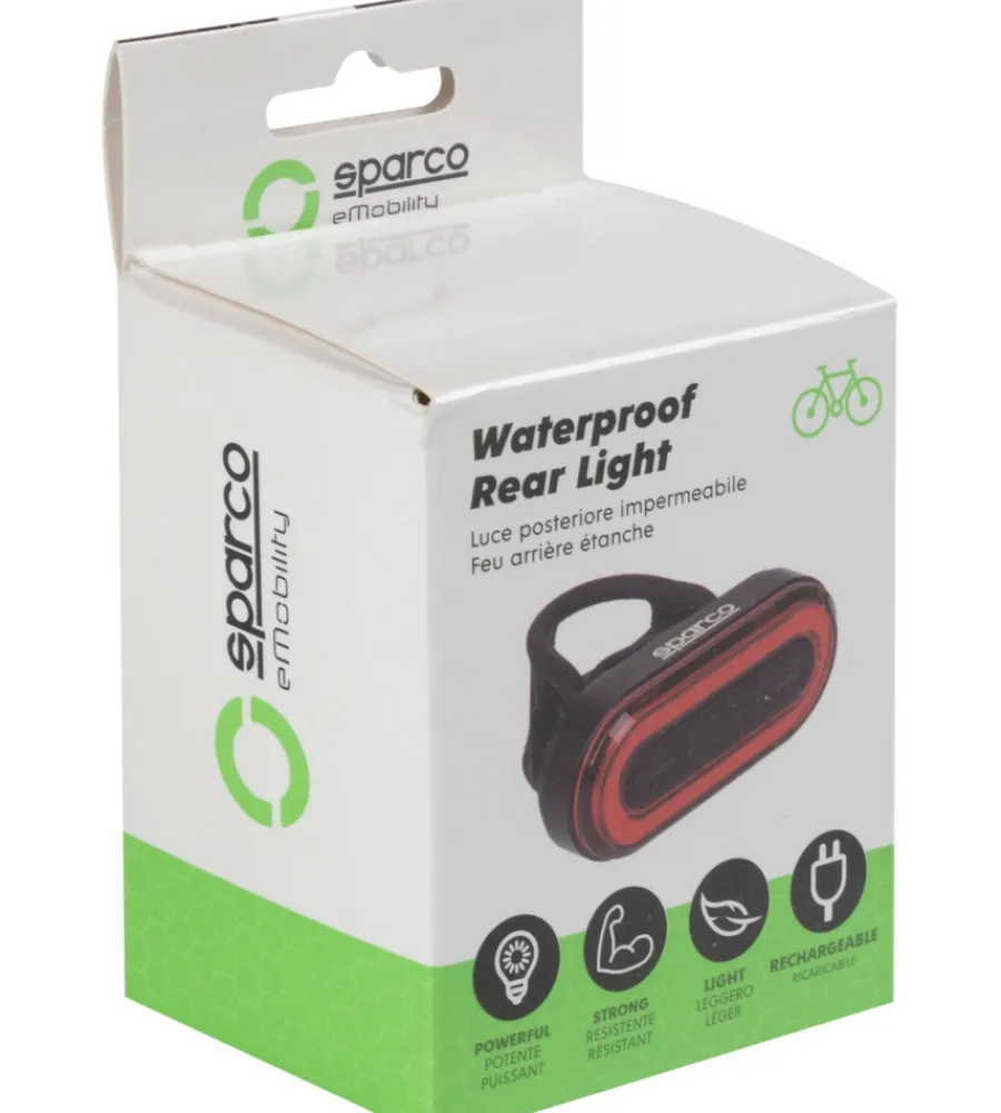 Outlet Fanalino posteriore per bicicletta in alluminio e silicone, 3 modalita' di illuminazione Bici