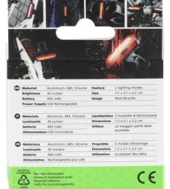 Sparco Bici|Fanalino posteriore per bicicletta , 7,2x2,1x2,2 cm