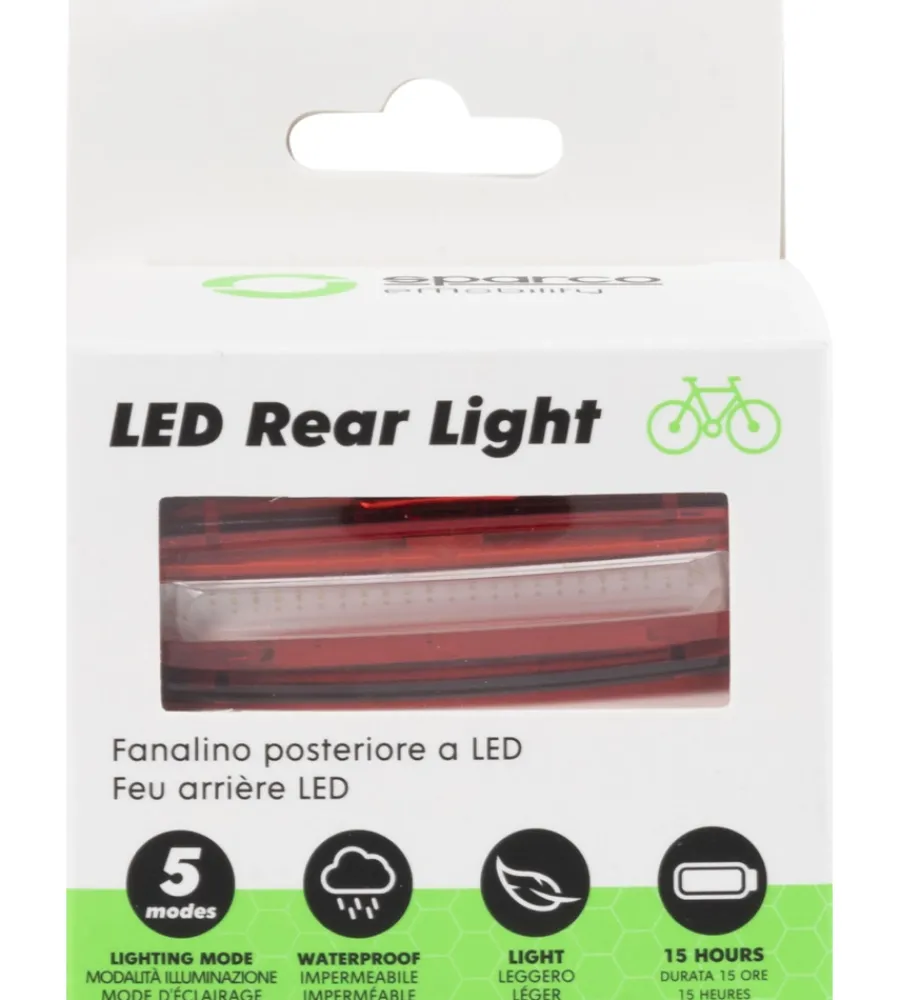 Sparco Bici|Fanalino posteriore per bicicletta , 7,2x2,1x2,2 cm