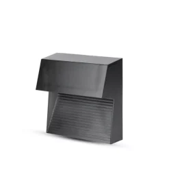 Illuminazione Per Esterno- Faretto led segnapasso a plafone da esterno quadrato vtac nero 3000k