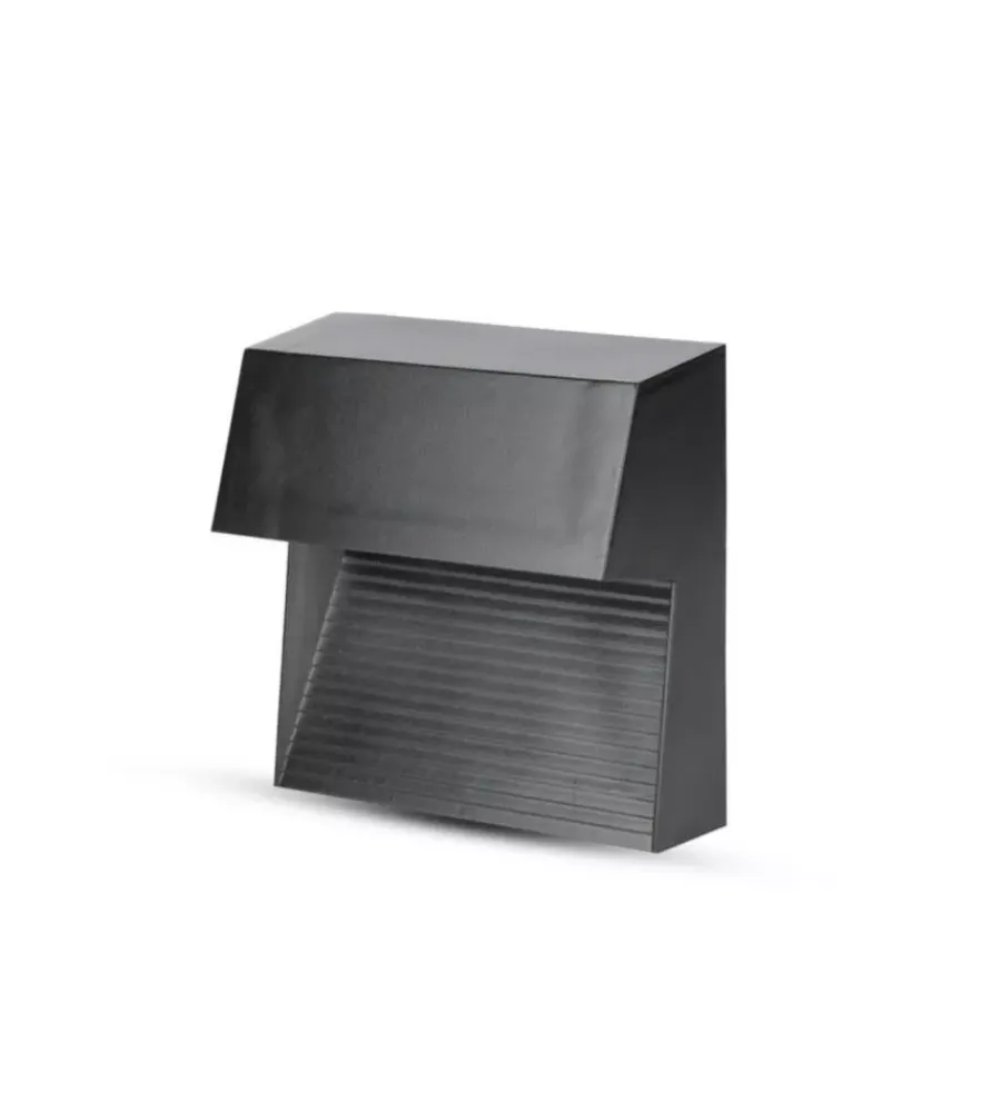 Illuminazione Per Esterno- Faretto led segnapasso a plafone da esterno quadrato vtac nero 3000k