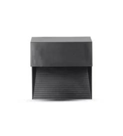 Illuminazione Per Esterno- Faretto led segnapasso a plafone da esterno quadrato vtac nero 3000k