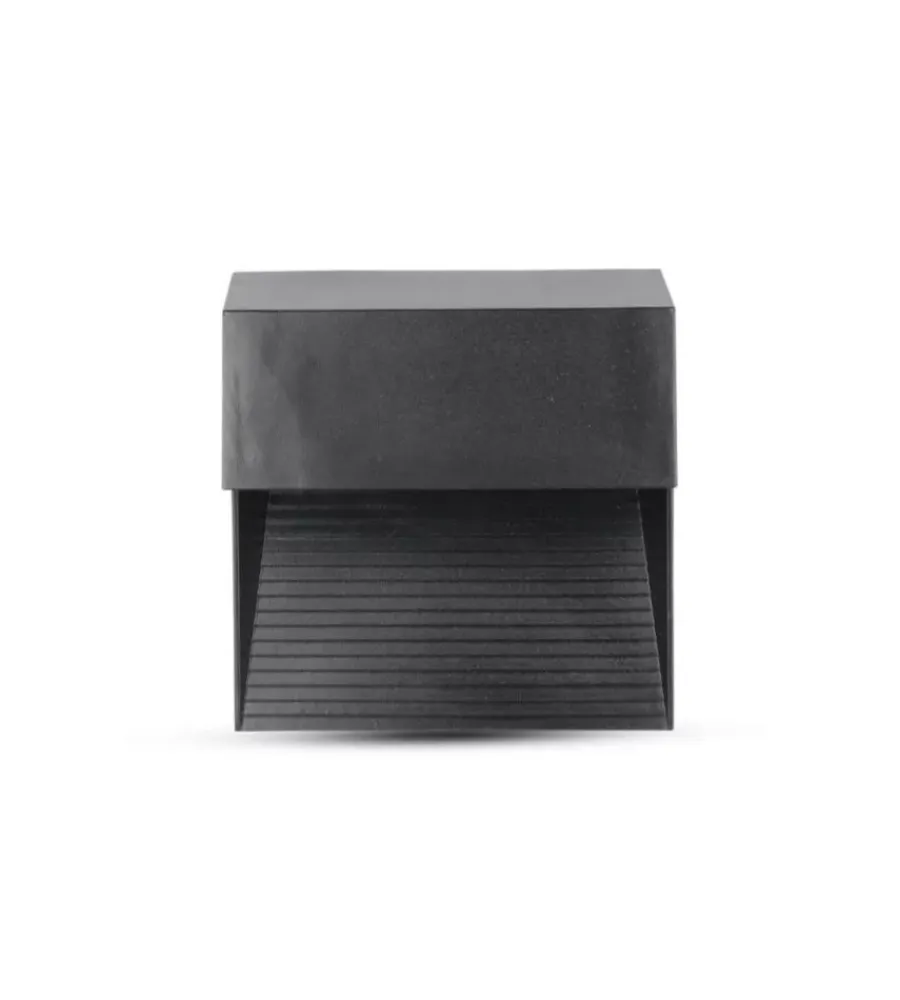 Illuminazione Per Esterno- Faretto led segnapasso a plafone da esterno quadrato vtac nero 3000k
