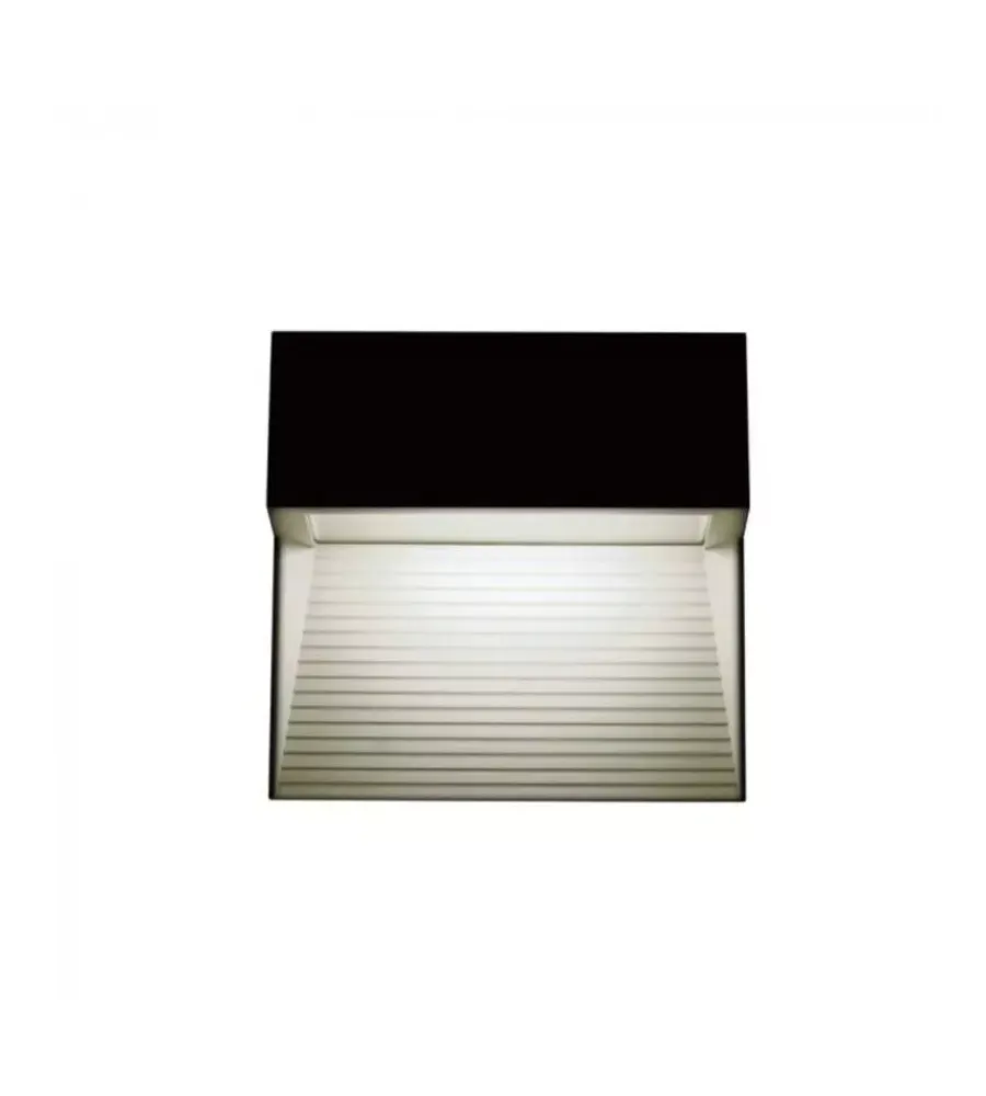 Illuminazione Per Esterno- Faretto led segnapasso a plafone da esterno quadrato vtac nero 3000k