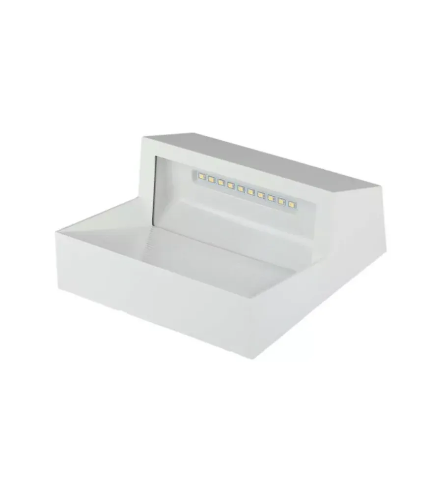 Illuminazione Per Esterno- Faretto led segnapasso a plafone da esterno quadrato vtac bianco 3000k