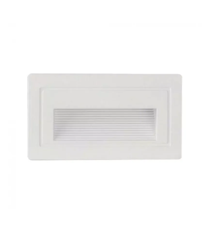 Illuminazione Per Esterno|Faretto led segnapasso ad incasso da esterno rettangolare vtac bianco 3000k
