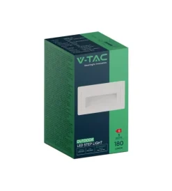 Illuminazione Per Esterno|Faretto led segnapasso ad incasso da esterno rettangolare vtac bianco 3000k