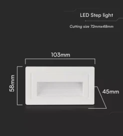 Illuminazione Per Esterno|Faretto led segnapasso ad incasso da esterno rettangolare vtac bianco 3000k