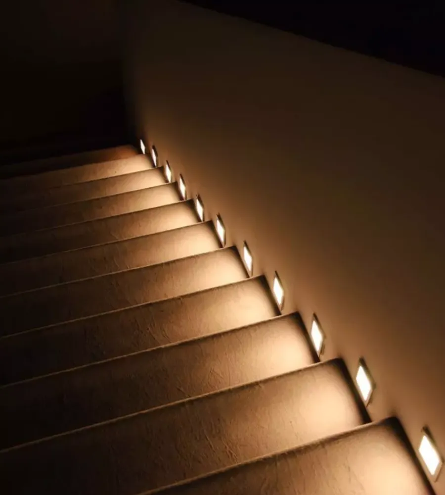 Faretto led segnapasso ad incasso da esterno quadrato vtac bianco 3000k Illuminazione Per Esterno