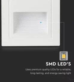 Faretto led segnapasso ad incasso da esterno quadrato vtac bianco 3000k Illuminazione Per Esterno